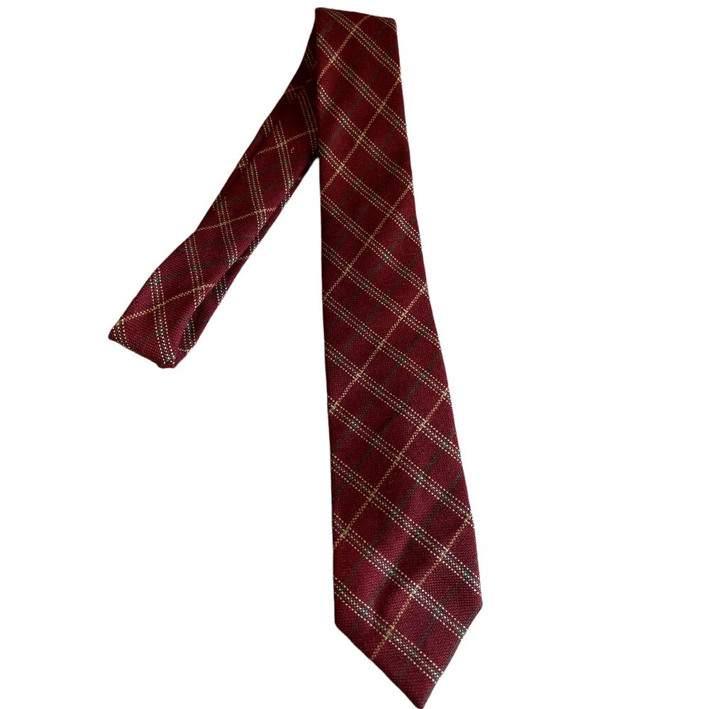 Vintage 80s Geoffrey Beene wool plaid tie